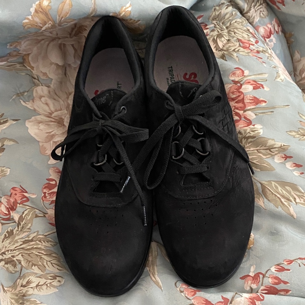SAS Free Time Tri Pad Comfort Black Leather Lace-Up Shoes 11N